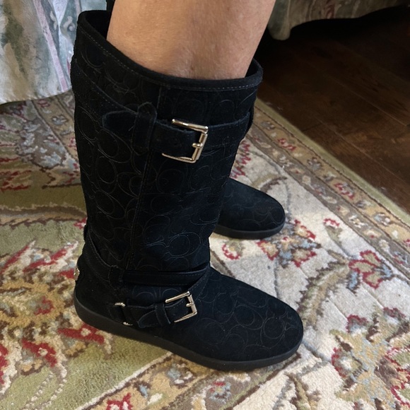 Coach Thelma Signature Monogram Embossed Suede Boots - Picture 8 of 14